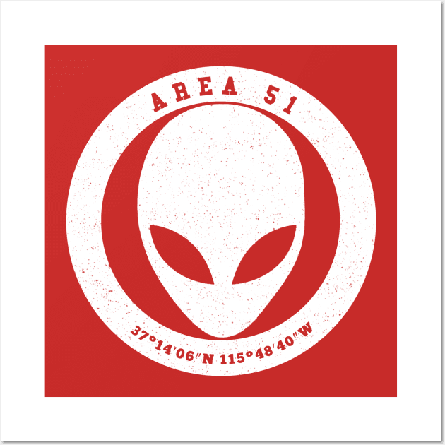 Area 51 Alien White Wall Art by jamboi